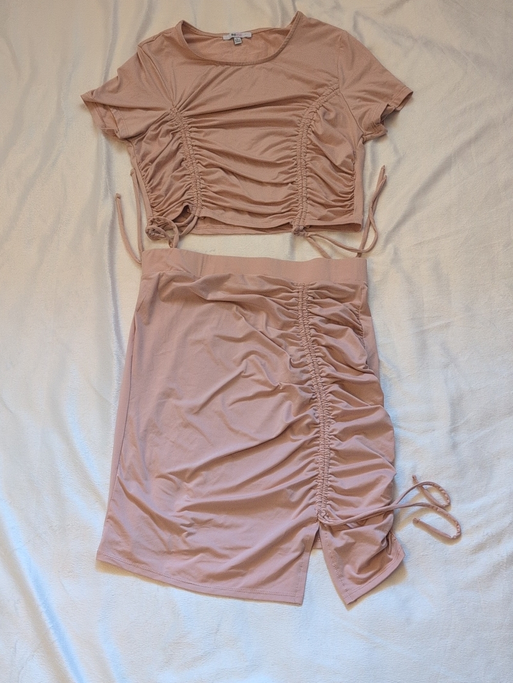 Biashe two-piece ruched bodycon skirt set